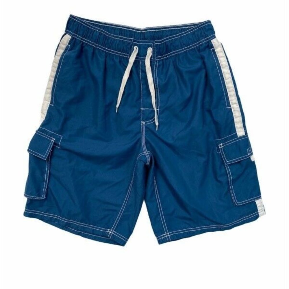 Kanu Surf Mens Board Shorts Swim Blue White Mesh L